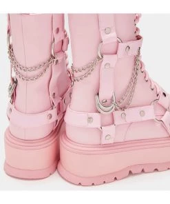 New In Koi Footwear Yami Pastel Platform Boots Pink