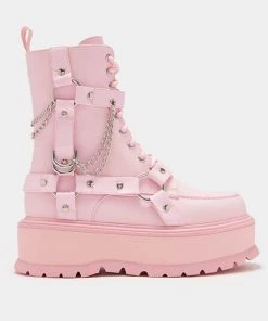New In Koi Footwear Yami Pastel Platform Boots Pink