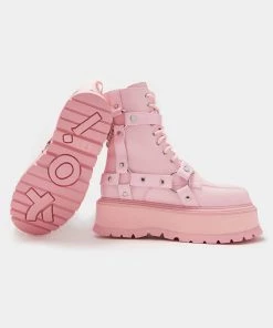 New In Koi Footwear Yami Pastel Platform Boots Pink