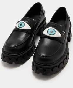 Koi Footwear Undying Eye Loafers Black New In