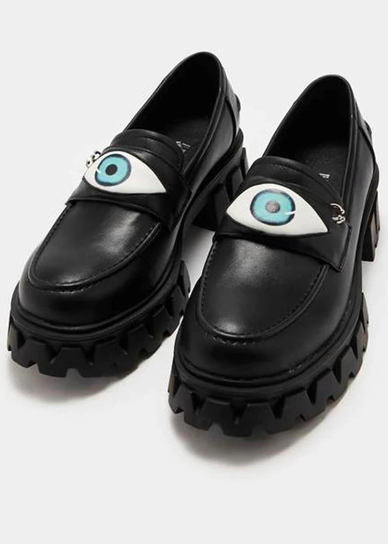 Koi Footwear Undying Eye Loafers Black New In