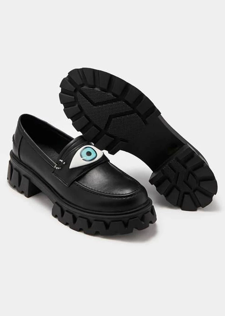 Koi Footwear Undying Eye Loafers Black New In