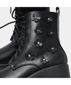 Koi Footwear Amabalis 60's Flower Boots Black New In