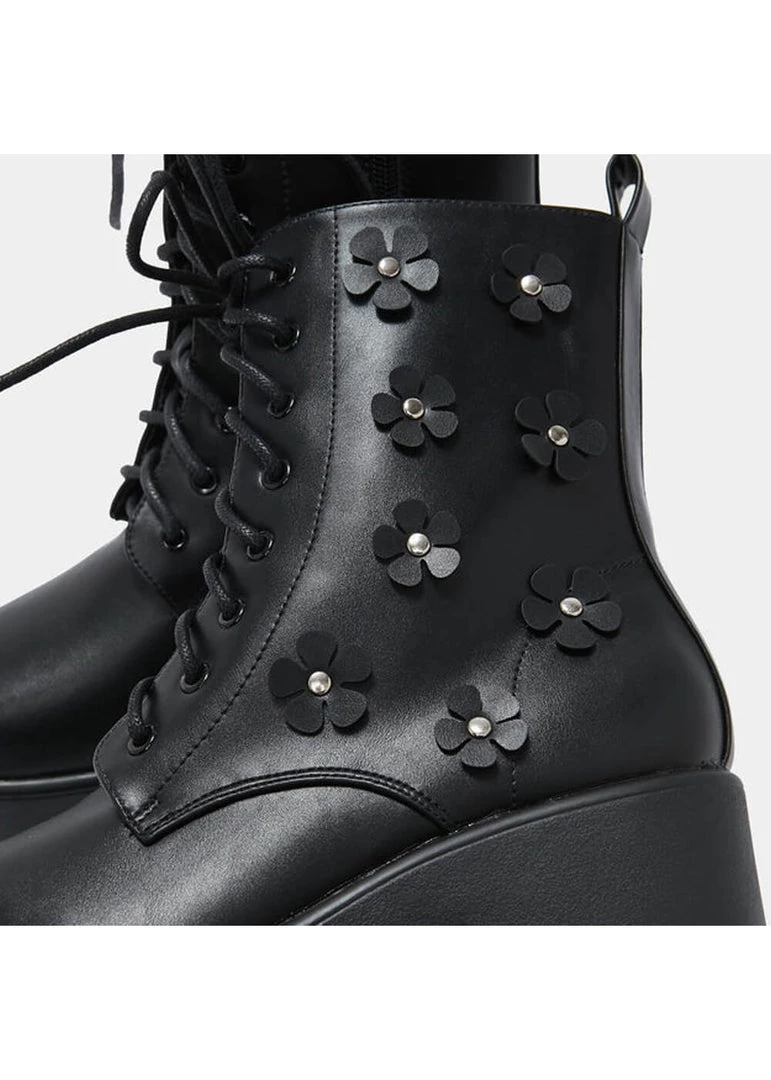 Koi Footwear Amabalis 60's Flower Boots Black New In