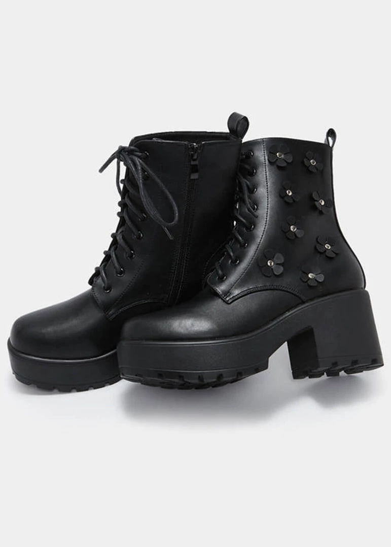 Koi Footwear Amabalis 60's Flower Boots Black New In