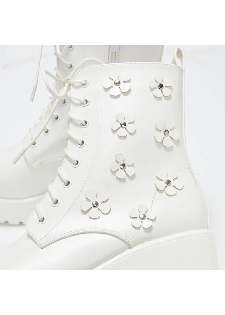 Koi Footwear Amabalis 60's Flower Boots White New In