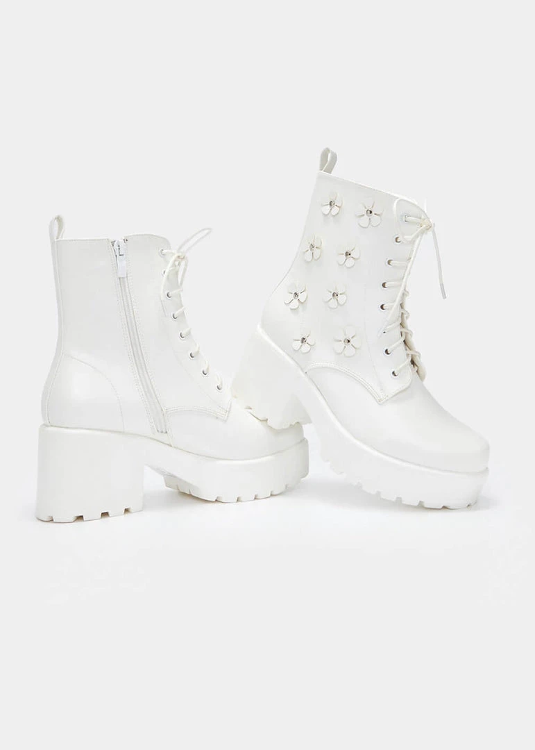 Koi Footwear Amabalis 60's Flower Boots White New In