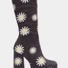 Koi Footwear Crazy Daisy 70's Platform Boots Black