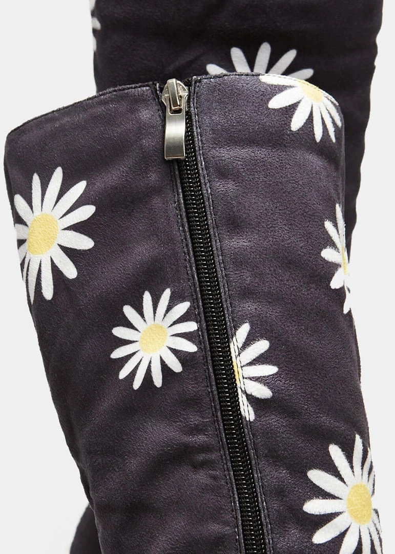 Koi Footwear Crazy Daisy 70's Platform Boots Black