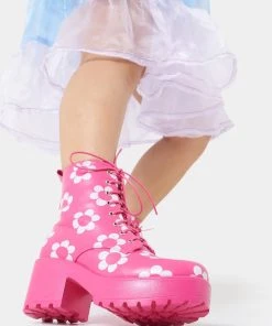 Koi Footwear Orchis Charm Flower Power 60's Boots Pink