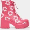 Koi Footwear Orchis Charm Flower Power 60's Boots Pink