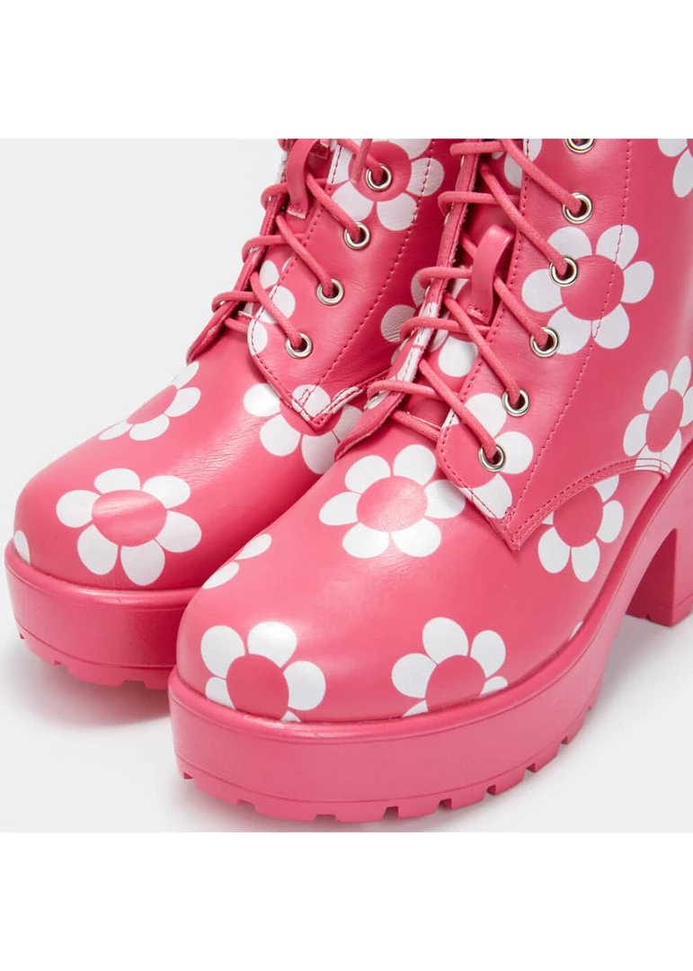 Koi Footwear Orchis Charm Flower Power 60's Boots Pink