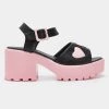 New In Koi Footwear Romance Rebel Heart Sandals Pink