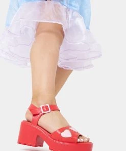 Koi Footwear Romance Rebel Heart Sandals Red