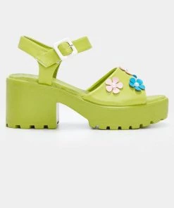 Koi Footwear Cozy Flower Garden Sandals Green New In