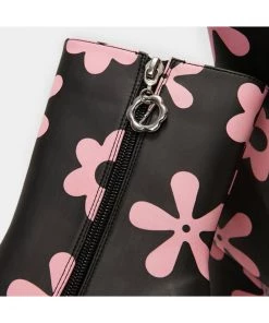 Koi Footwear Empty Flowers 70's Platform Boots Black New In