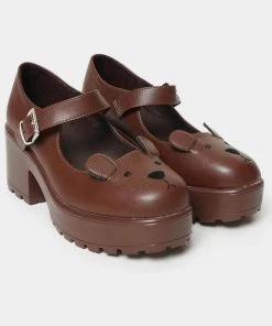 Koi Footwear Tira Prizzly Bear Mary Janes Pumps Brown New In