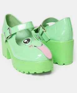 Koi Footwear Tira Cheeky Frog Mary Janes Pumps Green New In