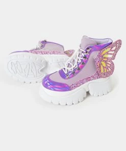 Koi Footwear Wings Of A Pixie Platform Boots Purple New In