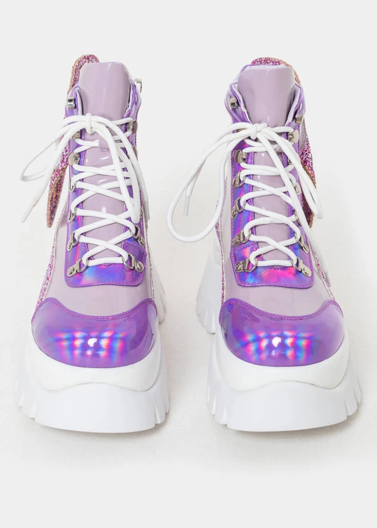 Koi Footwear Wings Of A Pixie Platform Boots Purple New In