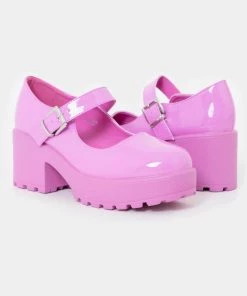 Koi Footwear Tira Patent 60's Mary Janes Pumps Wild Purple New In