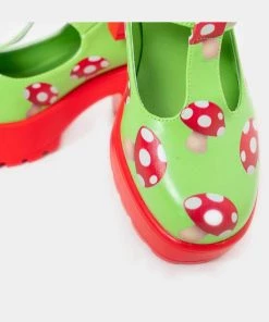 Koi Footwear Sai Toad Mushroom Mary Janes Pumps Green New In