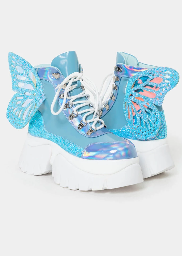 Koi Footwear Wings Of A Pixie Platform Boots Blue