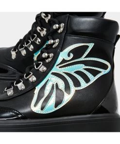 New In Koi Footwear Tooth Fairy's Intent Platform Boots Black