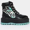 New In Koi Footwear Tooth Fairy's Intent Platform Boots Black