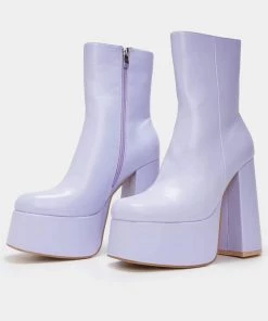 Koi Footwear Lexus 70's Platform Boots Purple New In
