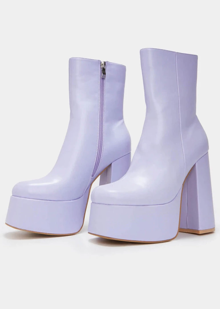 Koi Footwear Lexus 70's Platform Boots Purple New In