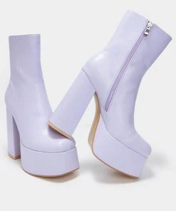 Koi Footwear Lexus 70's Platform Boots Purple New In