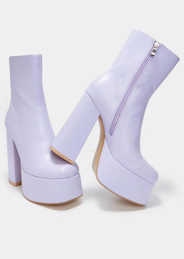 Koi Footwear Lexus 70's Platform Boots Purple New In
