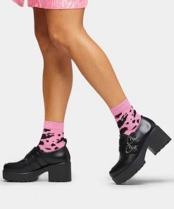 Koi Footwear Oxford Heart Platform Shoes Black