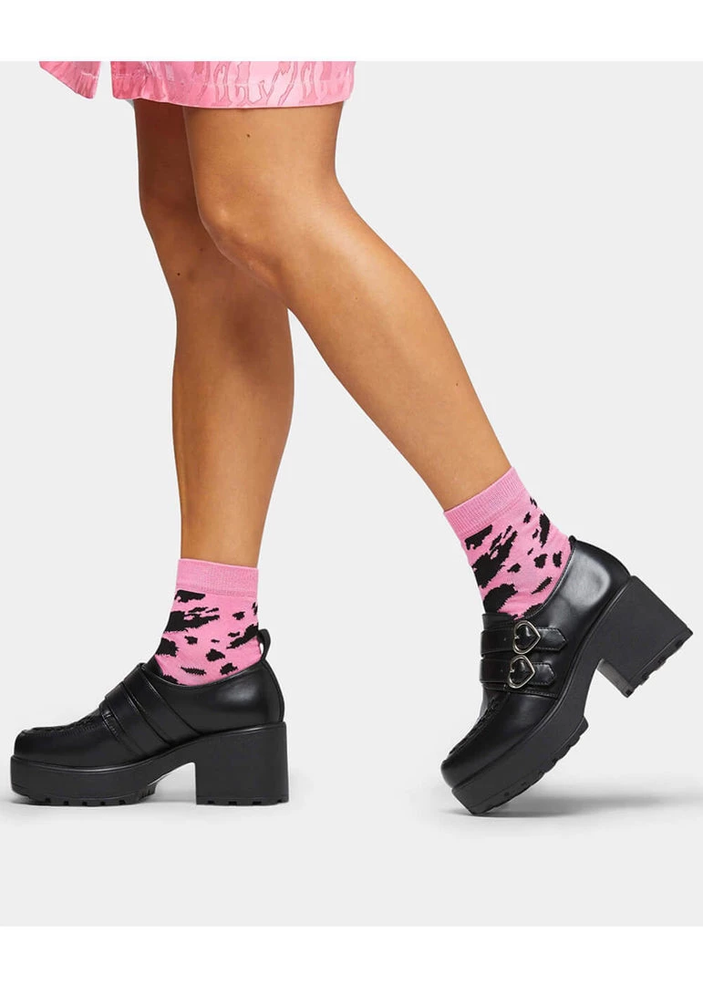 Koi Footwear Oxford Heart Platform Shoes Black