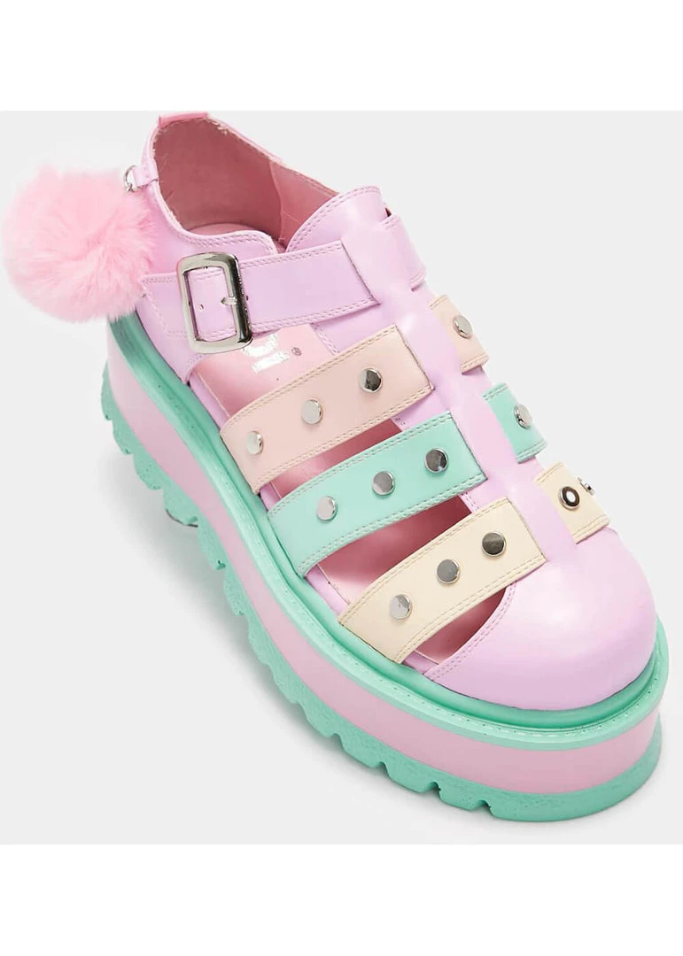 Koi Footwear Nyoka Kawaii Sandals Pastel Rainbow New In