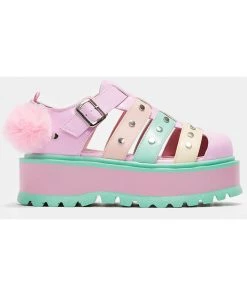 Koi Footwear Nyoka Kawaii Sandals Pastel Rainbow New In