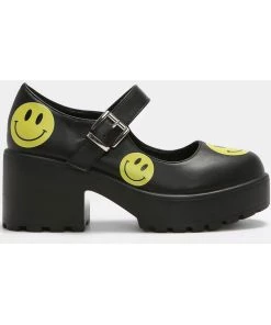 Koi Footwear Smiley Mary Janes Heels Black