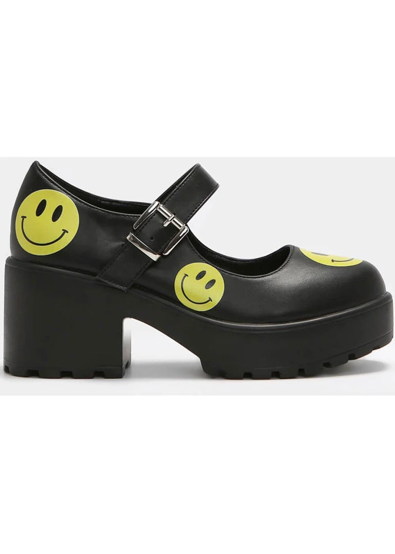 Koi Footwear Smiley Mary Janes Heels Black