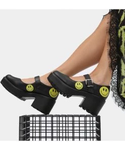 Koi Footwear Smiley Mary Janes Heels Black