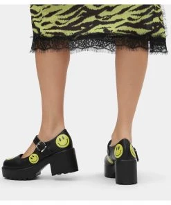 Koi Footwear Smiley Mary Janes Heels Black