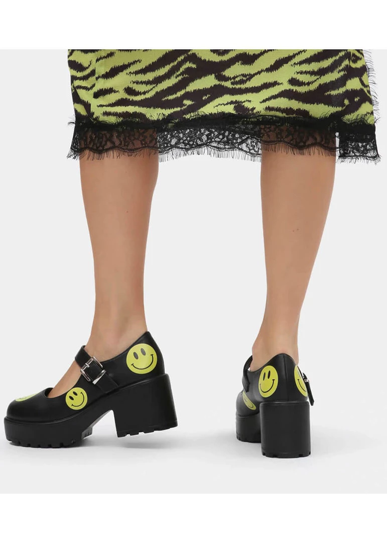 Koi Footwear Smiley Mary Janes Heels Black