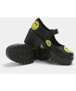 Koi Footwear Smiley Mary Janes Heels Black