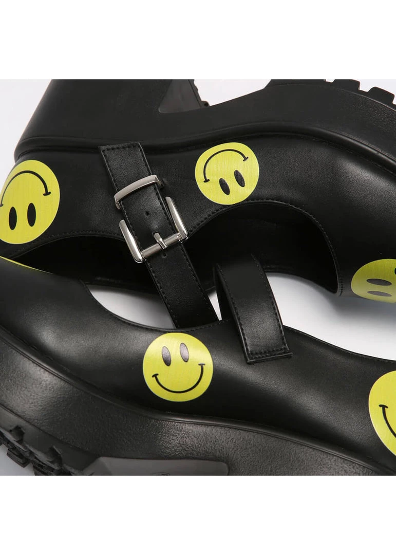 Koi Footwear Smiley Mary Janes Heels Black
