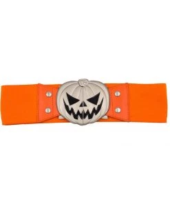 Kreepsville Trick Or Treat Pumpkin Elastic Belt Orange New In