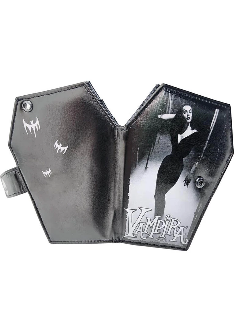 New In Kreepsville Vampira Mist Coffin Wallet Black