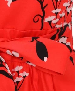 Lady Vintage Hepburn Crimson Tide 50's Swing Dress Red