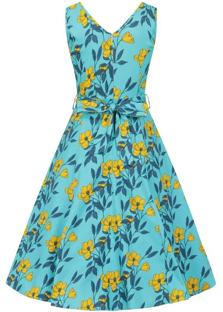 Lady Vintage Charlotte Celestial Beauty 50's Swing Dress Blue