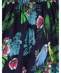 Lady Vintage Love Birds 50's Swing Skirt Black New In