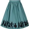 New In Lady Vintage Party 50's Swing Skirt Teal